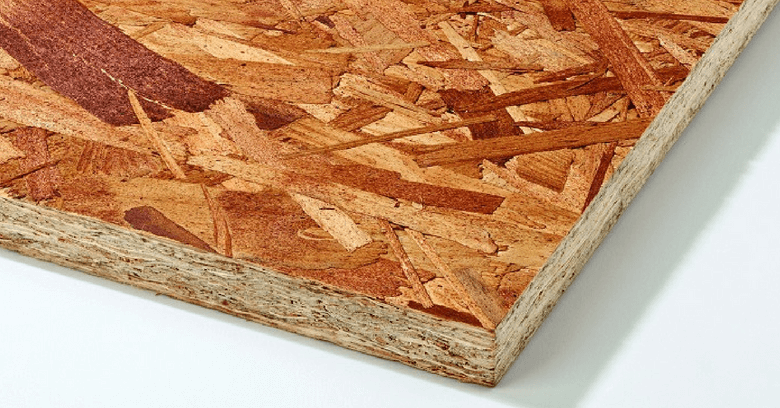 uma chapa de osb, usada na construção das casas em wood frame